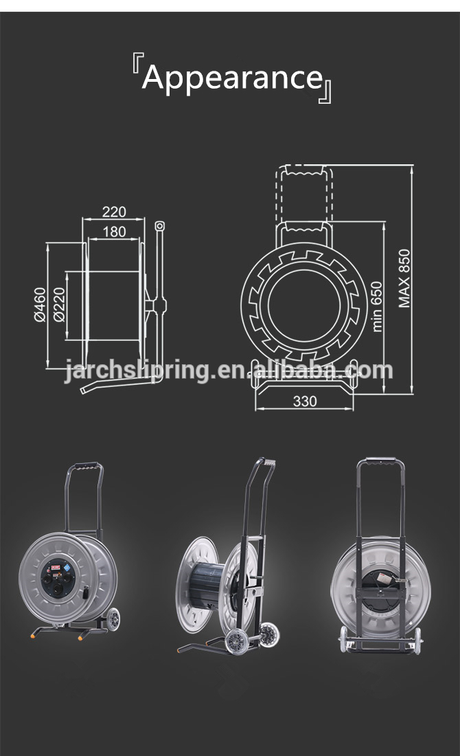 Soket Tahan air multifungsi soket Kabel Karet, kabel ekstensi gulungan drum kabel baki 80m, 100m
