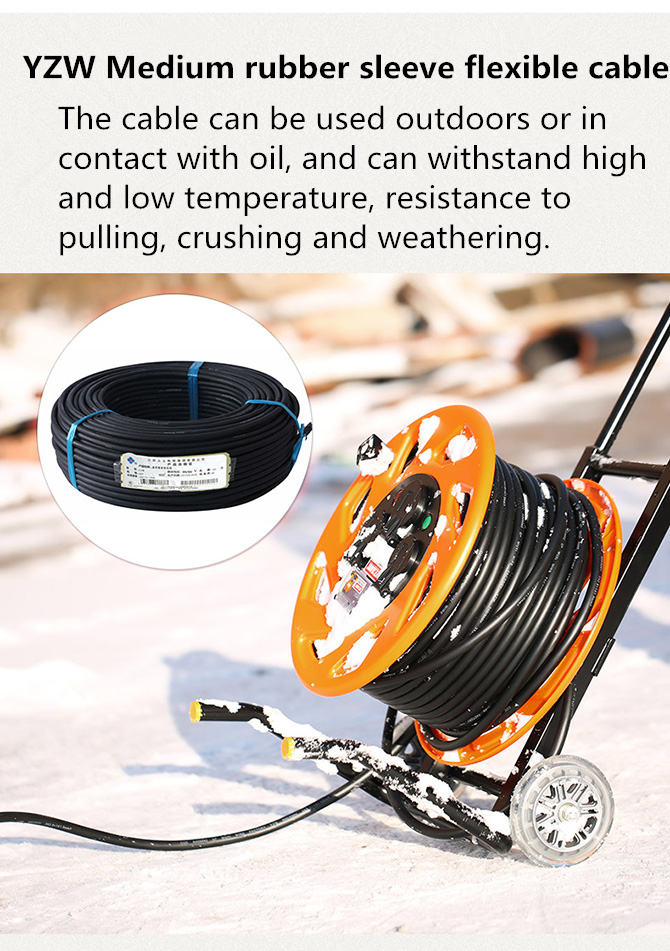 Gulungan drum kabel ekstensi tahan air untuk digunakan di luar ruangan atau dalam kontak dengan minyak 380V 16A gulungan selang portabel otomatis industri