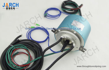8 Channel Fiber Listrik Slip Ring konektor FORJ / Fiber Optic Rotary Joint 6 sirkuit Electro slip ring untuk ROV AUV