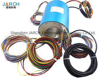 Konduktif Melalui Bore Slip Ring 70mm Dengan 24 Kabel Kontak Slip Cincin Rakitan berputar konektor listrik
