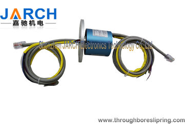 1 saluran 1000M Ethernet slip ring 1 ~ 24 sirkuit sinyal OD56mm Flange Mounting Max Speed: 200RPM