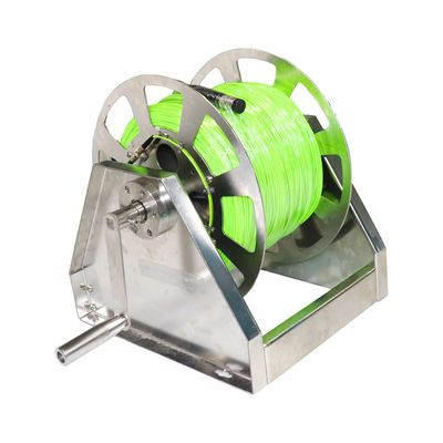 SS304 Kabel Serat Optik Drum Slip Ring Rotary Joint Hand Crank Cable Reel