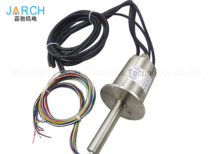 SS136L IP68 FCC Melalui Bore Electrical Slip Ring 12 Sinyal 300RPM Tahan Air